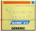 Generic Zyprexa (tm)  2.5mg (30 Pills)